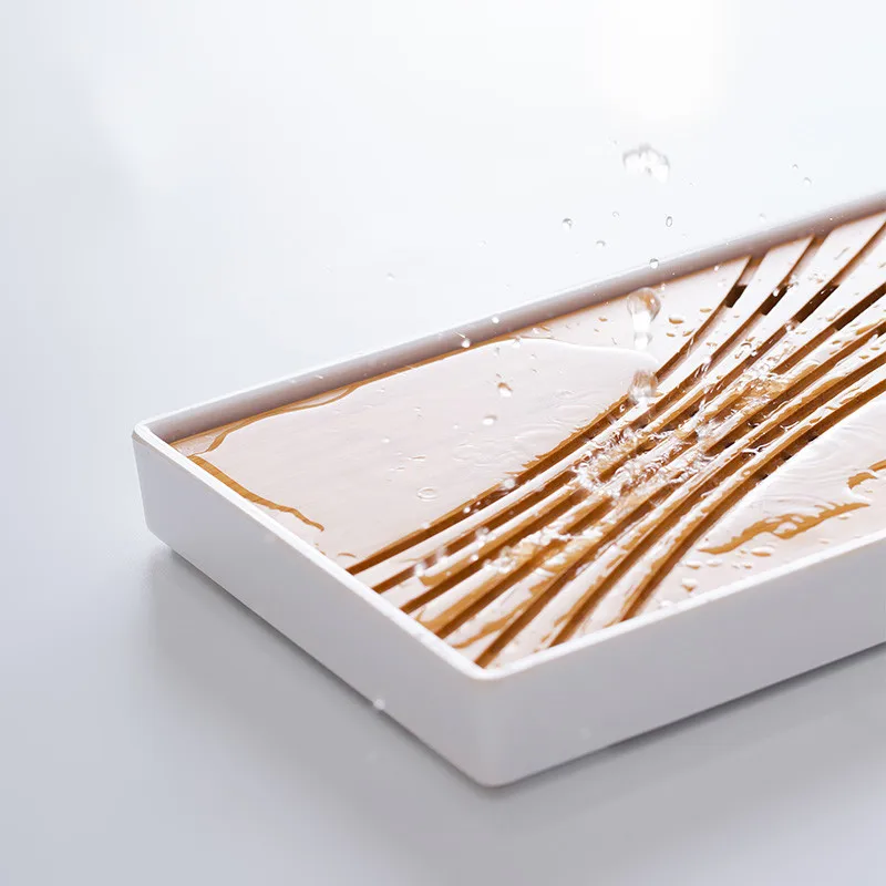 Household Melamine Tea Tray Meng Bamboo Small Water Table Simple Mini Modern | Дом и сад