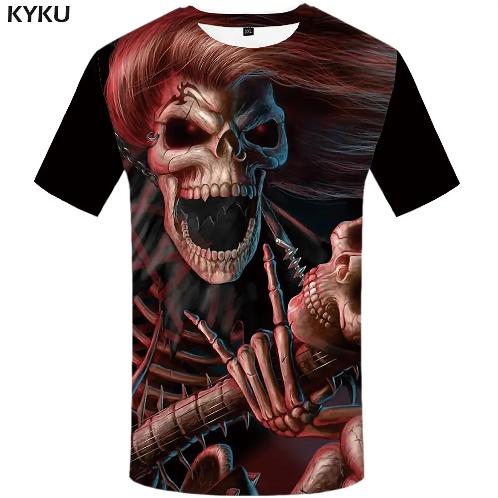 3d t shirt 01 KYKU бренд череп футболка женская дьявол плюс размер панк-рубашки одежда Топы Женская s сексуальная летняя Новинка - Цвет: 3d t shirt 01
