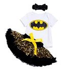 YK  Love Хэллоуин пайетка для девочек детская одежда с принтом Летучая мышь костюм с желтыми блестками юбка-пачка Бесплатная идентификация