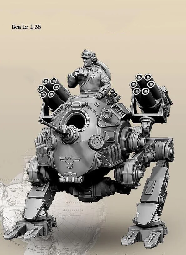 Набор для сборки фигурок из смолы в масштабе 1/35 T.R.W. UNKE и рисунок на