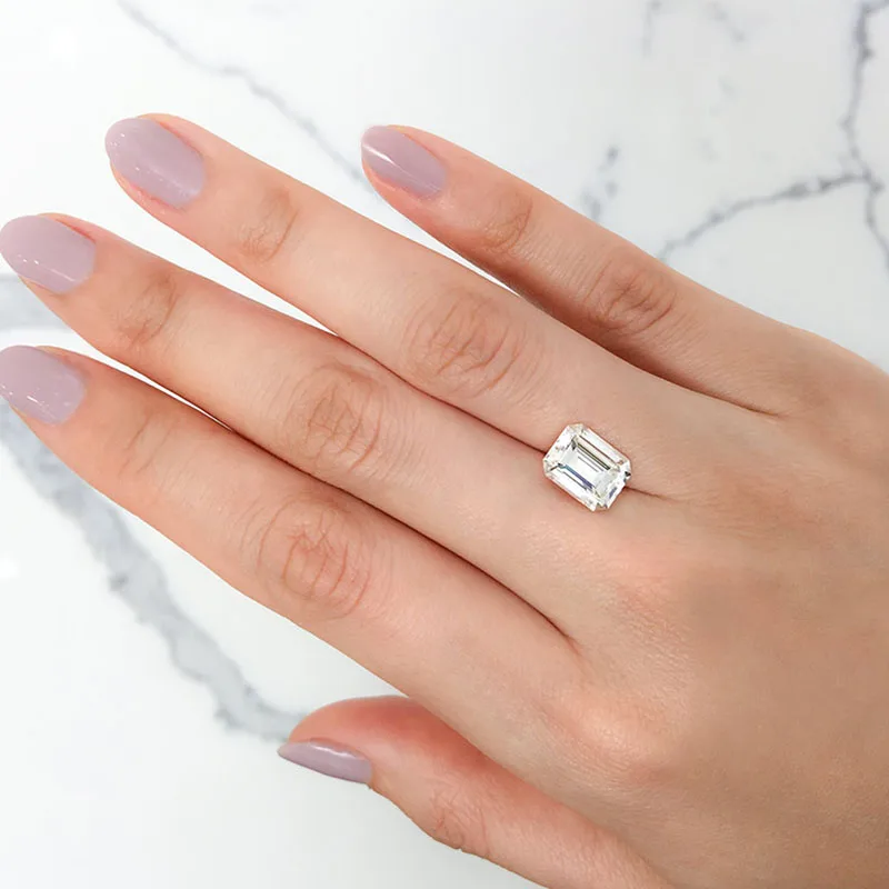 NiceGems 1.01CTW Изумрудный разрезанный муассанит драгоценный камень 7*5 мм EF цвет