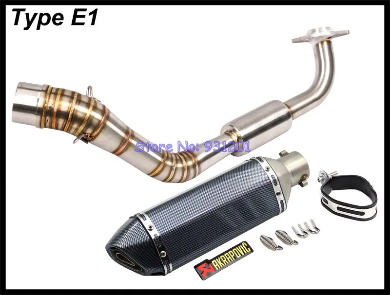 Мотоцикл слипоны для Yamaha NVX 155 125 AEROX155 NVX155 полная выхлопная система Akrapovic Подключение трубы Hearder с глушителем - Цвет: Type E1