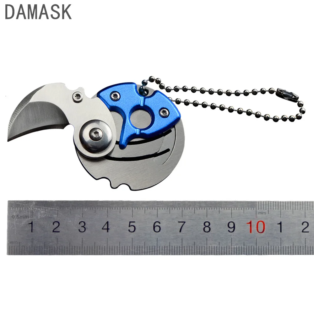 5 шт. набор Дамасская цепочка для ключей Монетный нож Портативный мини открытый