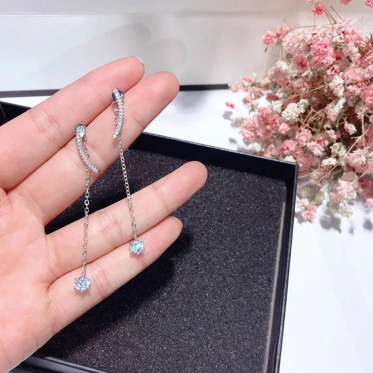 Arc кисточкой cz серьги серебро 925 Стад гипоаллергенный fadeless сплав моды для женщин