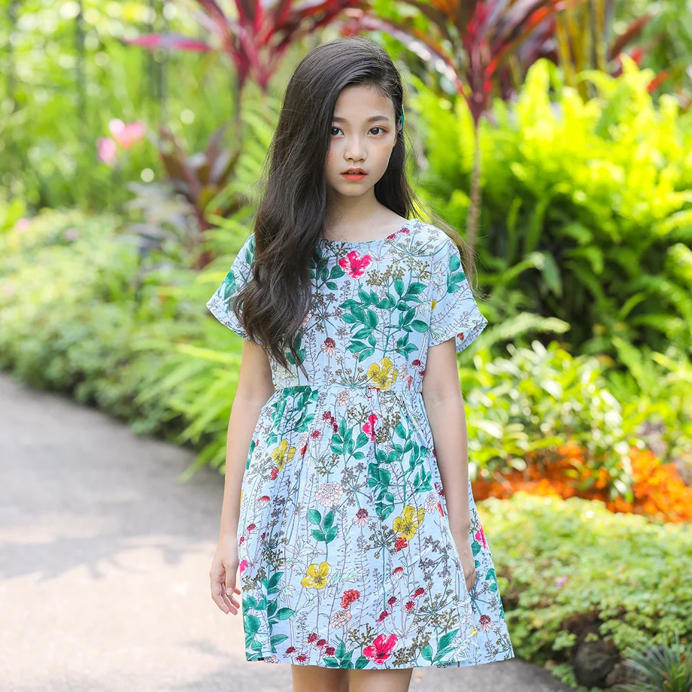 Летняя одежда для девочек детские платья Цветочное платье вечерние рядное