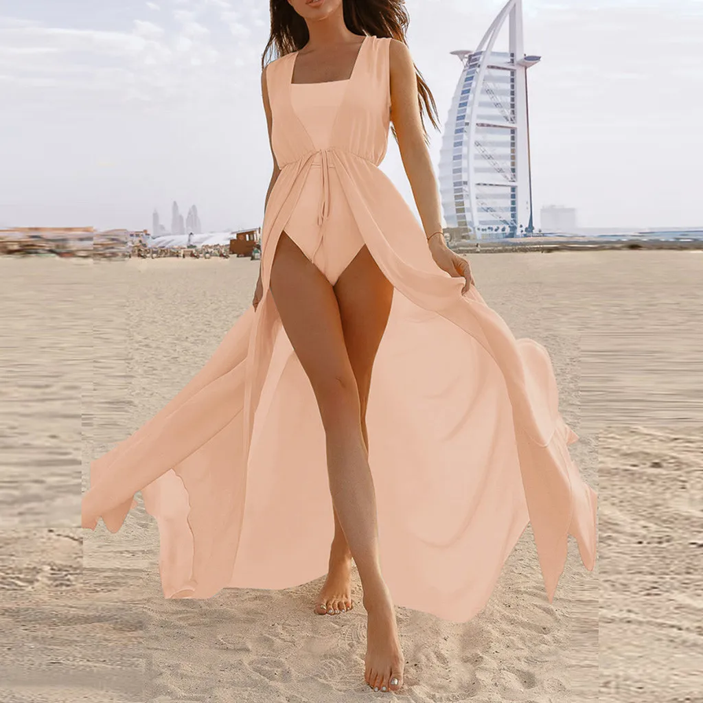 Женские топы шифоновые без рукавов одноцветные шаль пляжный кардиган женская