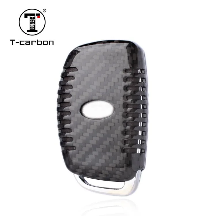 T-carbon Carbon Fiber Key Cover Case Shell for Hyundai Solaris MISTRA Veloster SR IX35 Accent Elantra i30 | Автомобили и