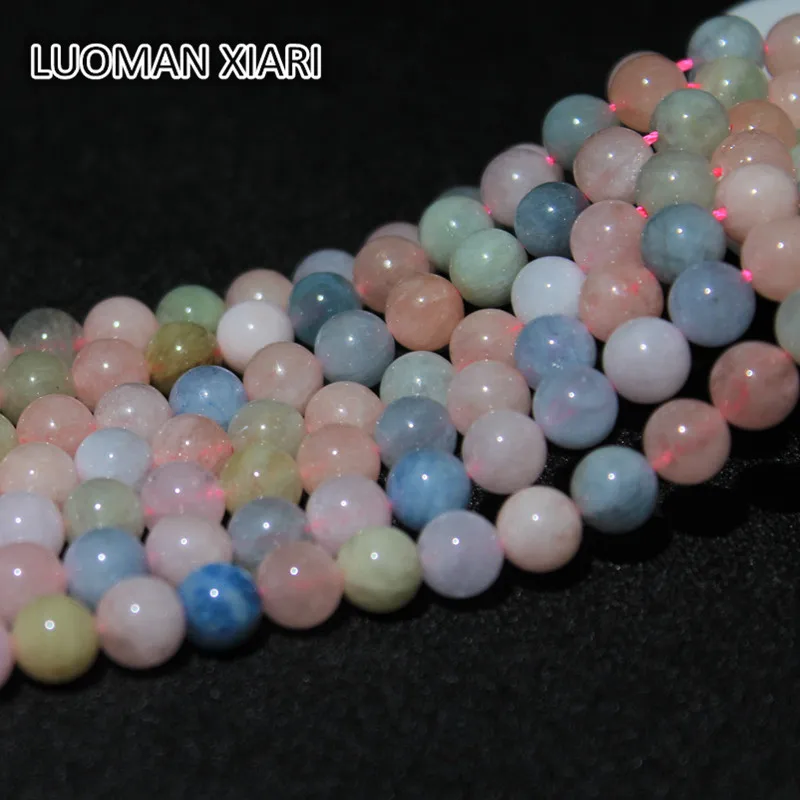 

Высококачественные круглые бусины из натурального морганита, для самостоятельного изготовления ювелирных изделий браслета, ожерелья, материал 4/6/8/10/12 мм, нити 15 дюймов