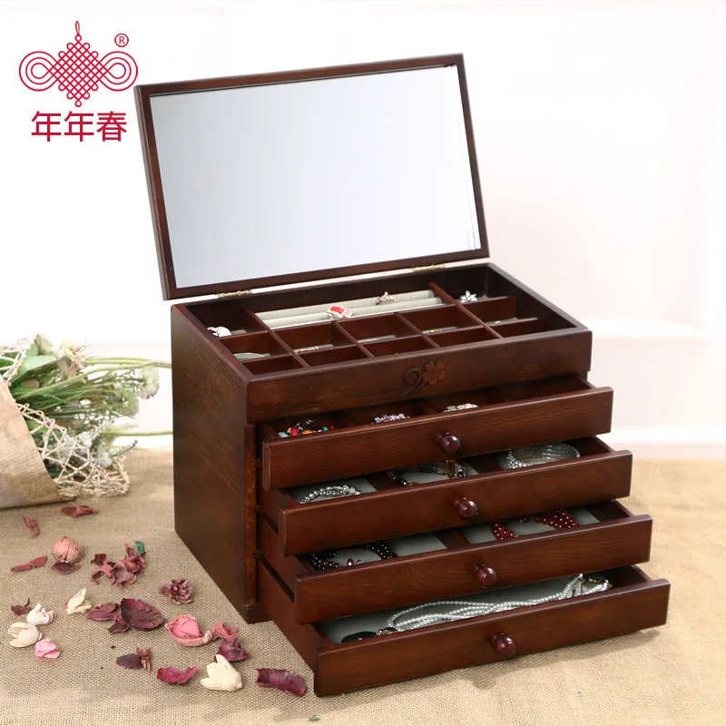 2016 органайзер деревянная коробка для ювелирных изделий стильные ретро коробки
