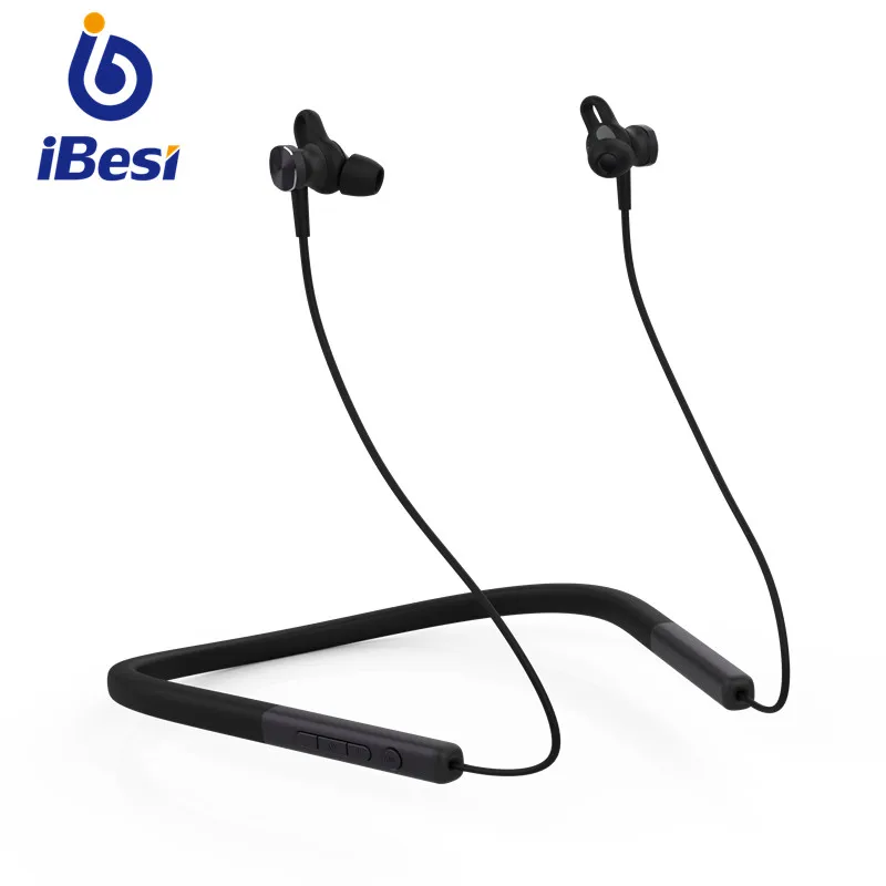 Беспроводная гарнитура iBesi, наушники anc, bluetooth v4.2, спортивные наушники с шейным ремешком, с микрофоном, активная гарнитура с шумоподавлением для телефона