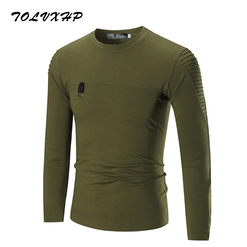 TOLVXHP новый бренд 2018 мужской Slim Fit Футболка груди кулон Для мужчин s хлопковые