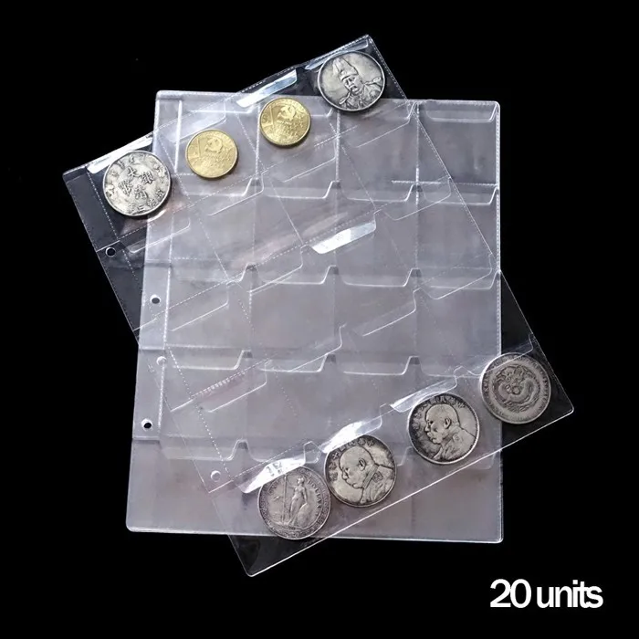 10 шт./партия, 2, 3, 4 линии, 20, 30, 42 единицы/листы, альбом для монет, прозрачный, внутри страниц, 252*200 мм, иннеры для коллекционных монет