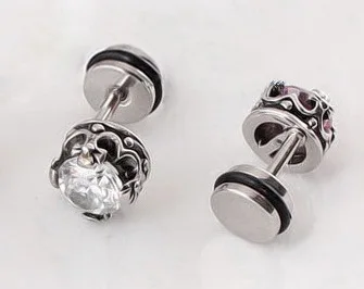 Классические Винтажные серьги гвоздики с драгоценными камнями королевской