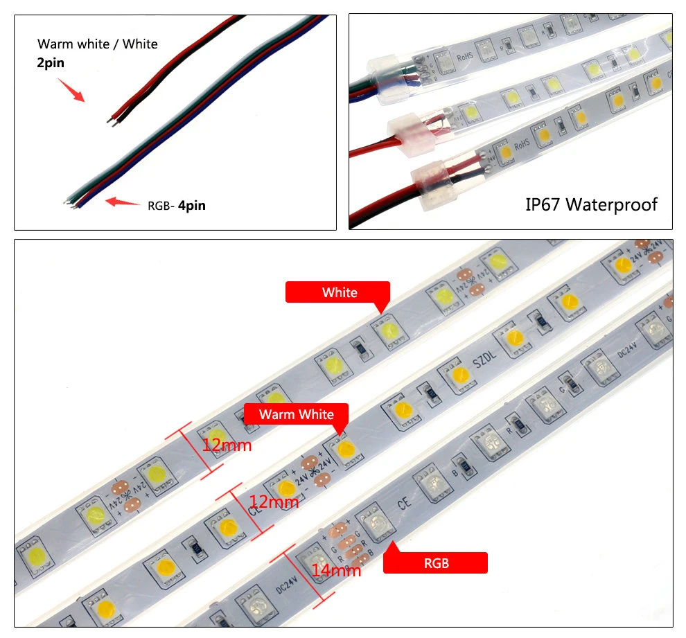 Светодиодная лента 5050 24 в 20 м IP67 Водонепроницаемый 1200Led RGB светодиодный светильник белый теплый белый Ambi светильник гибкая лента Светодиодная лента для гостиной
