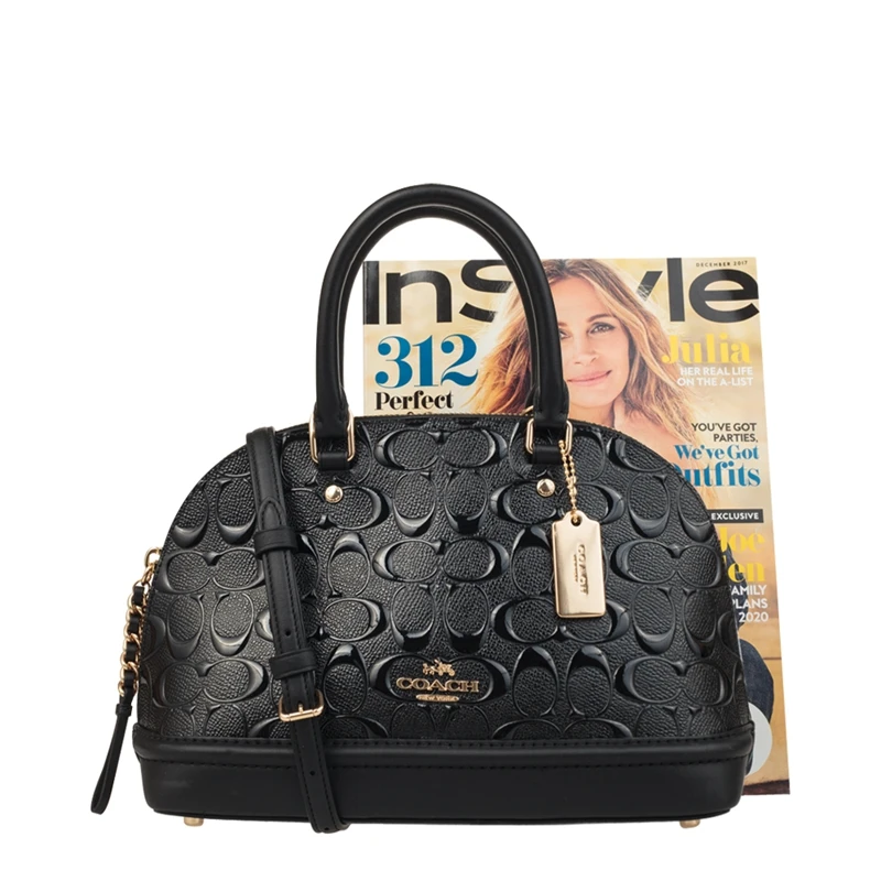 COACH MINI SIERRA SIG тисненая лакированная кожаная сумка F27597