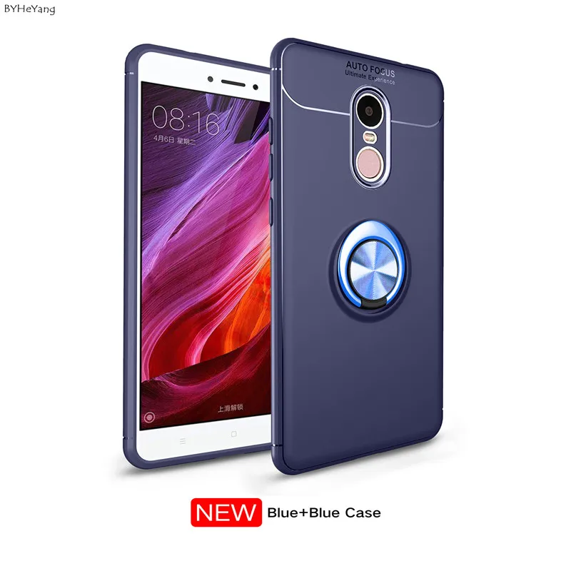 BYHeYang Ring Phone Case For Xiaomi Redmi Note 4 Global Version Car Holder Stand Full 4X Pro |