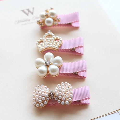 1 шт. детские заколки для волос корона жемчуг аксессуары жемчужные банты