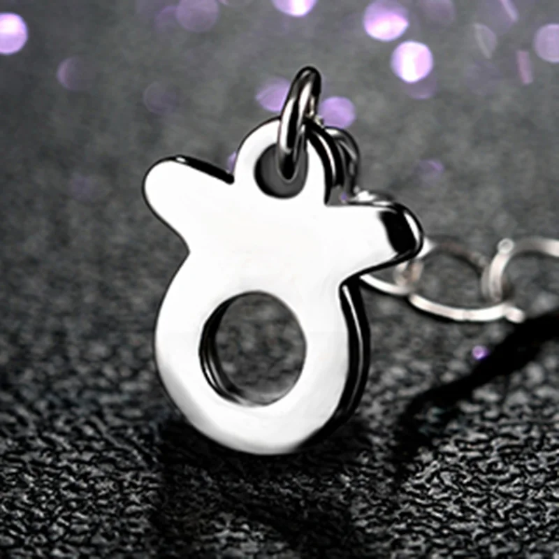 12 Constellation 925 Sterling Silver Pendant Zodiac Sign necklace Women Virgo Libra Scorpio Aquarius Necklace Wedding Jewelry - Окраска металла: Taurus necklace