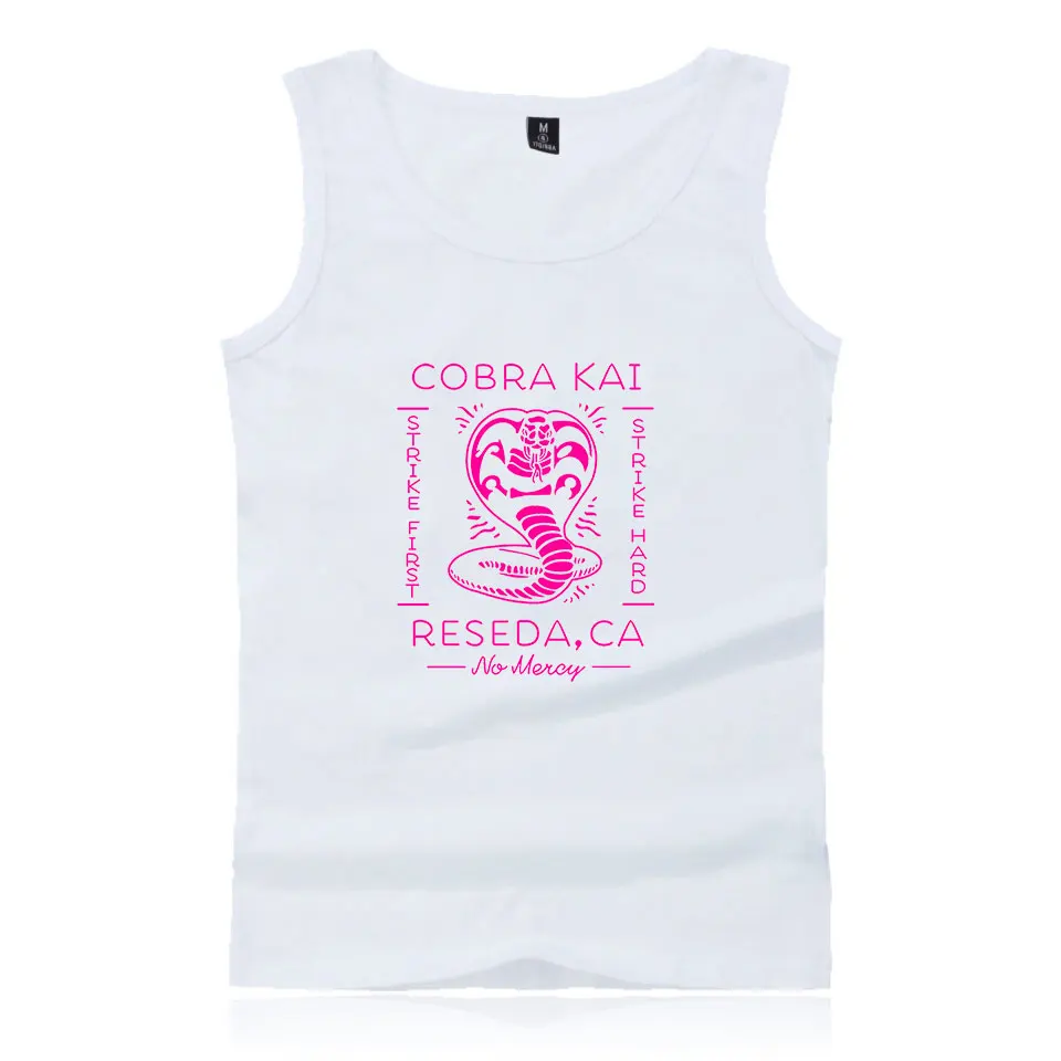 Cobra Kai безрукавки для мужчин/женщин с надписью аниме летние рубашки без рукавов Cobra Kai тренировки Подходят Хлопок Танк Повседневный Топ с принтом жилет