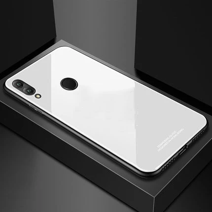 white Роскошный стеклянный чехол для Honor 8S 8X 8C 8A Pro Play 7S 10i View 20, силиконовая рамка+ стеклянная крышка для Huawei Y5 Y6 Y7 Y9 P30 Lite - Цвет: white