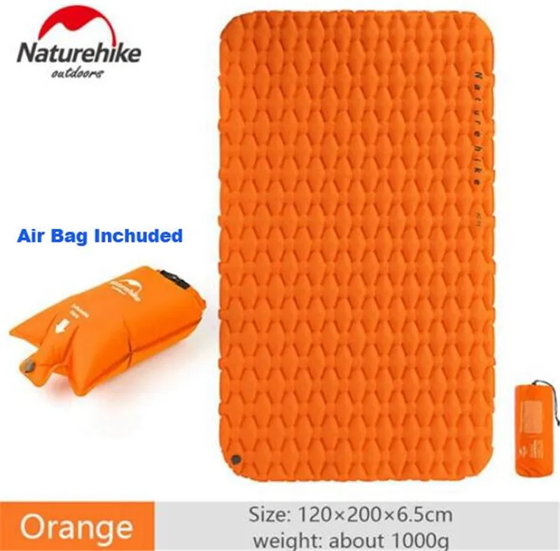 Double Orang and Bag Naturehike 1-2 человек легкий влагостойкий воздушный матрас ТПУ спальный коврик надувной матрас походный коврик - Цвет: Double Orang and Bag