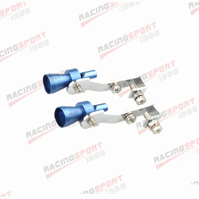 2PCS Universal Turbo Sound Exhaust Whistle/Fake Blow Off BOV Simulator Blue S A |