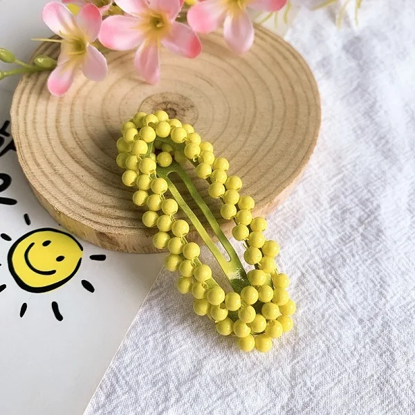 small yellow Корея Мода Imitiation жемчужная заколка заколки для женщин обувь девочек милые цвет ручной работы жемчужные цветы шпильки аксессуары волос - Окраска металла: small yellow