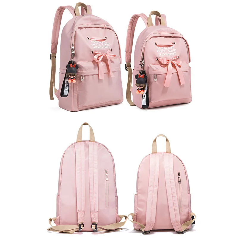 Для женщин рюкзак для студентов с бантом ленты Mochila Feminina Mujer 2019 путешествия