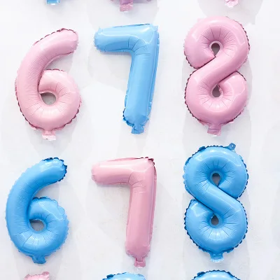 16 &quotвоздушные шары с цифрами розовые золотистые серебристые синие Globos украшения