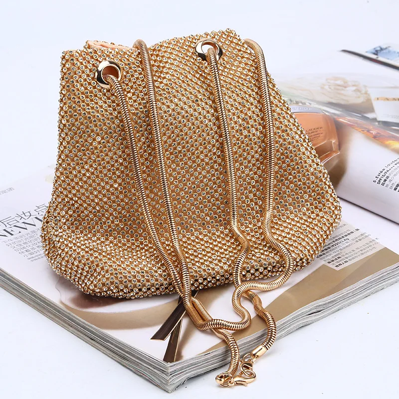Hand-held dinner bags cross-border diamond evening bucket drill clutch multifunctional | Багаж и сумки