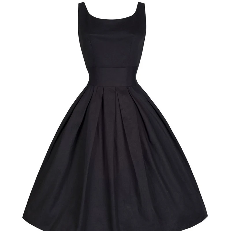 Kostlich Summer Dress Elegant Women O-Neck Sleeveless Party Dresses 1950s Vintage Big Swing Office Lady Sundress | Женская одежда