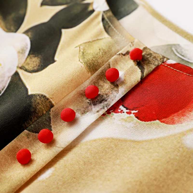 100% шелковое платье женское с круглым вырезом и лепестками короткими рукавами