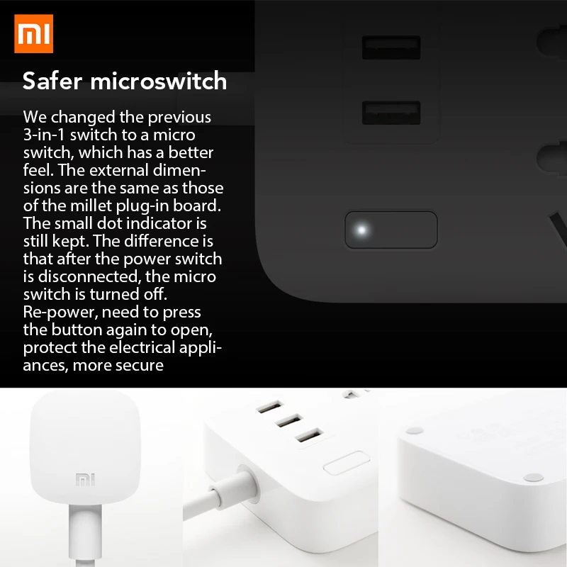 Оригинальный удлинитель питания Xiaomi Mijia Базовая версия 6 розеток С 3 5 в а быстрое