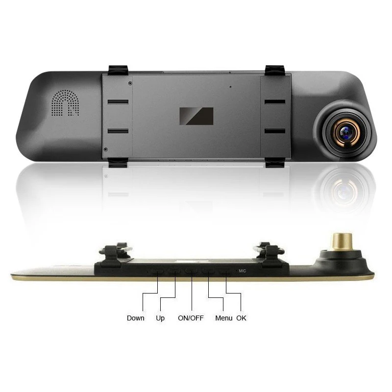 4 3 дюймов двойной объектив зеркало заднего вида Dash Cam G Shock датчик Full HD 1080p двойная