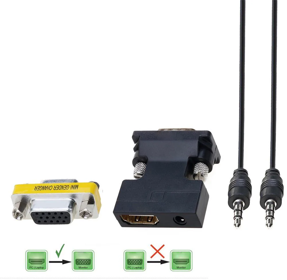 1080 P адаптер hdmi vga цифровые аналоговые аудио и видео конвертер кабель для ПК