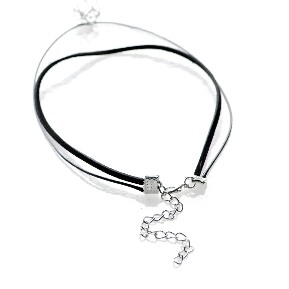 Ahmed Jewelry Punk Tattoo Leather Rope Double Chains Choker Necklace For Woman Cute Square Crystal Pendant Necklaces Gift LN22 | Украшения