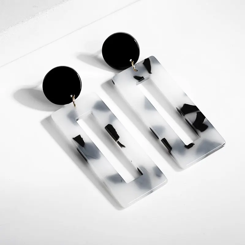 2018 Новые квадратные акриловые Висячие серьги для девочек винтажные женщин