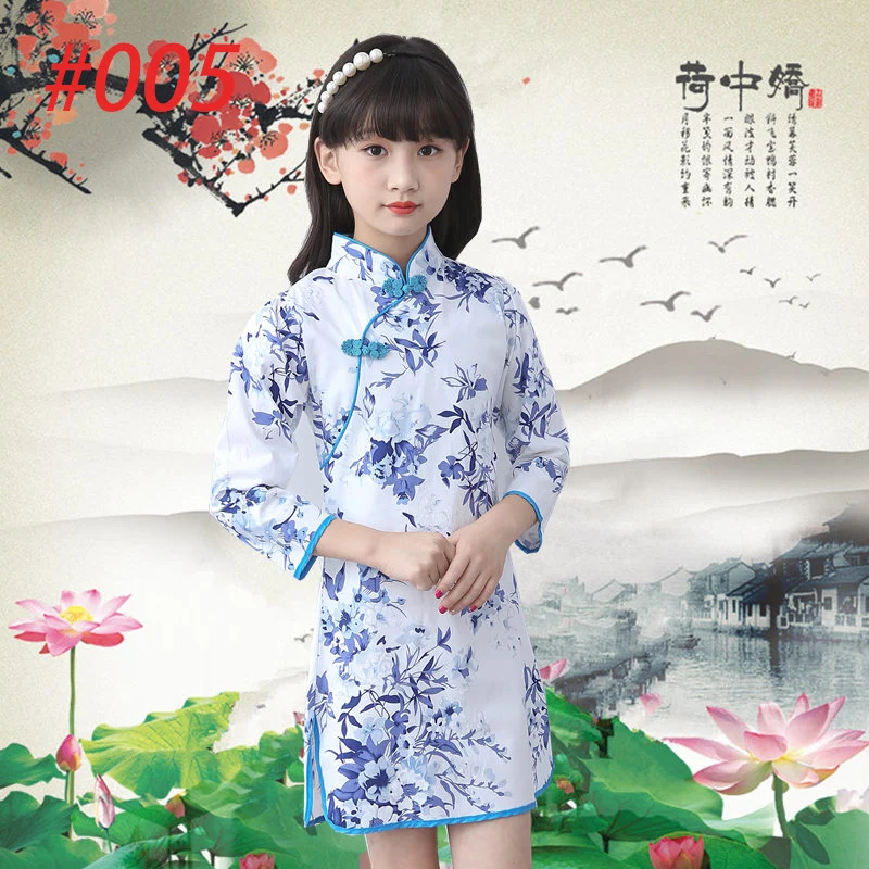 Платья для маленьких девочек летние детские длинные платья китайское платье