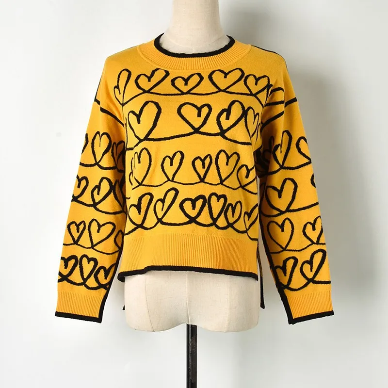 Winter Sweater Women 2019 Cashmere Knitted And Pullover Love Heart Pattern Jumper Pull Femme | Женская одежда