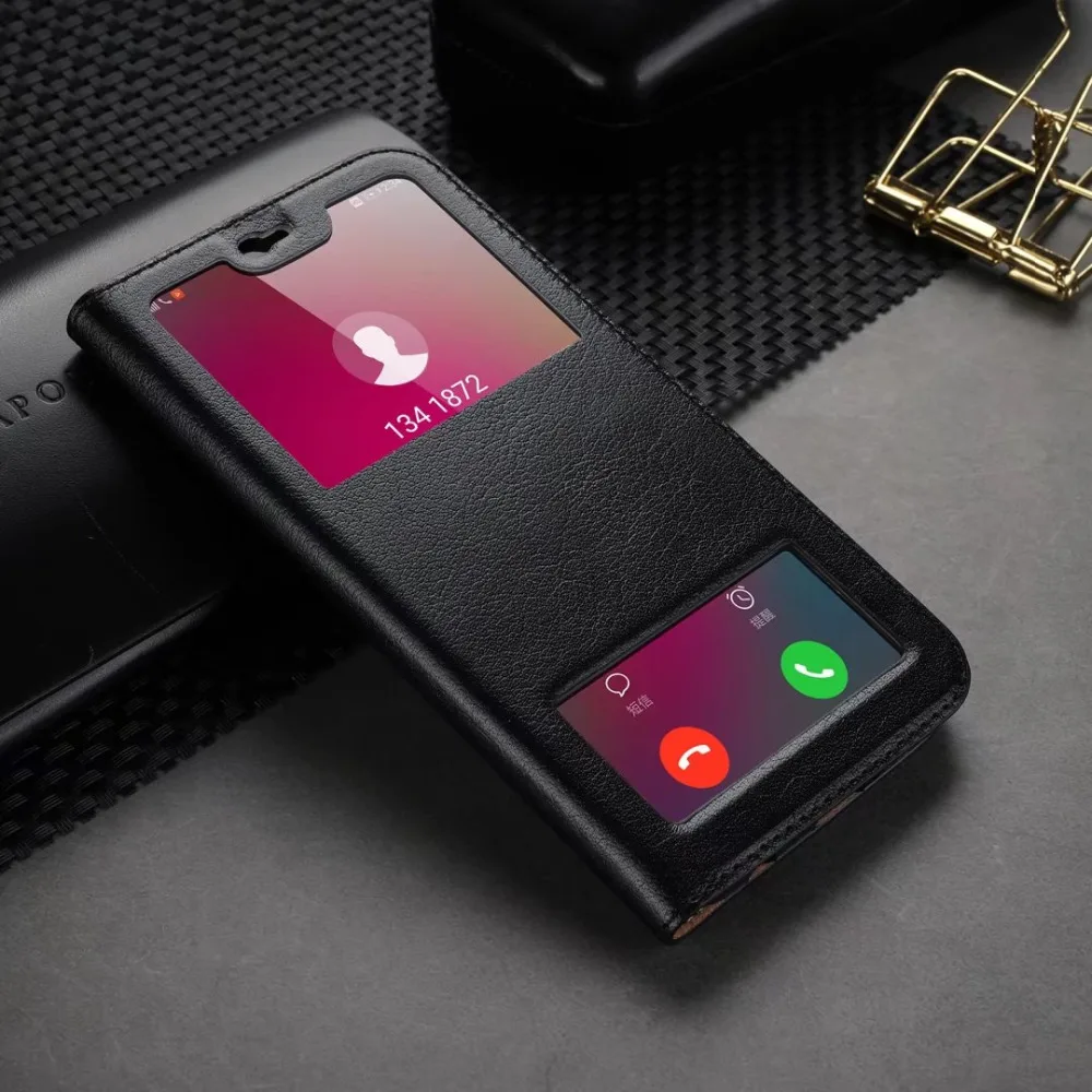 Роскошный Ультратонкий Флип-кейс из натуральной кожи умный флип-чехол