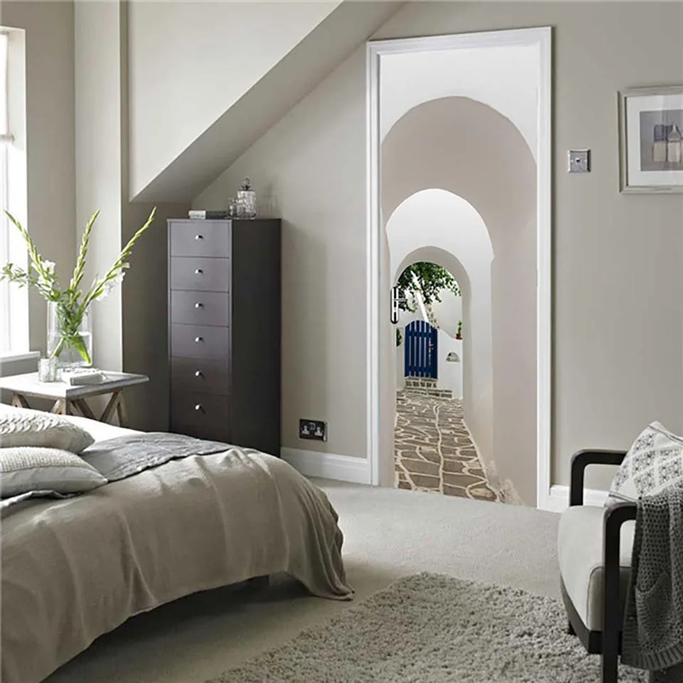 Самоклеящаяся обновляющаяся 3d наклейка на дверь для телефонной будки лестницы