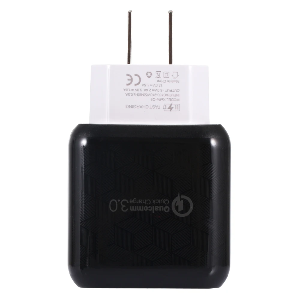 QC3.0 2.4A aвтомобильное зарядное устройство с одним USB Смарт AC дорожное сетевое Зарядное устройство быстрой Зарядное устройство 5V Мощность адаптер быстрой зарядки