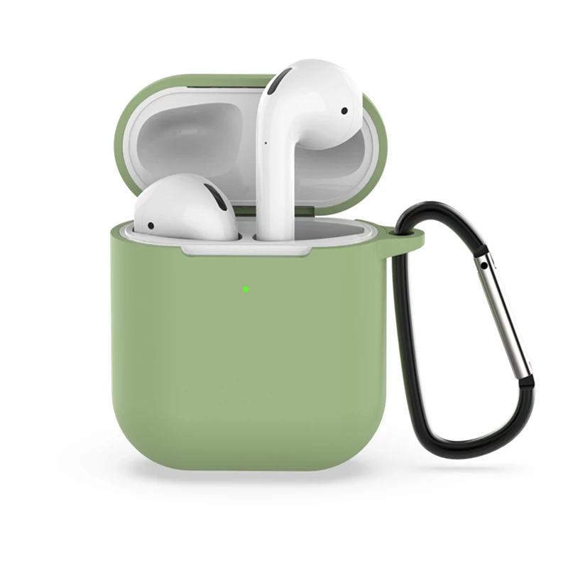 10 Для AirPods чехол Bluetooth беспроводные наушники аксессуары чехол для Apple Airpods 2 сплошной цвет Мягкий ТПУ защитный чехол с кольцом - Цвет: 10