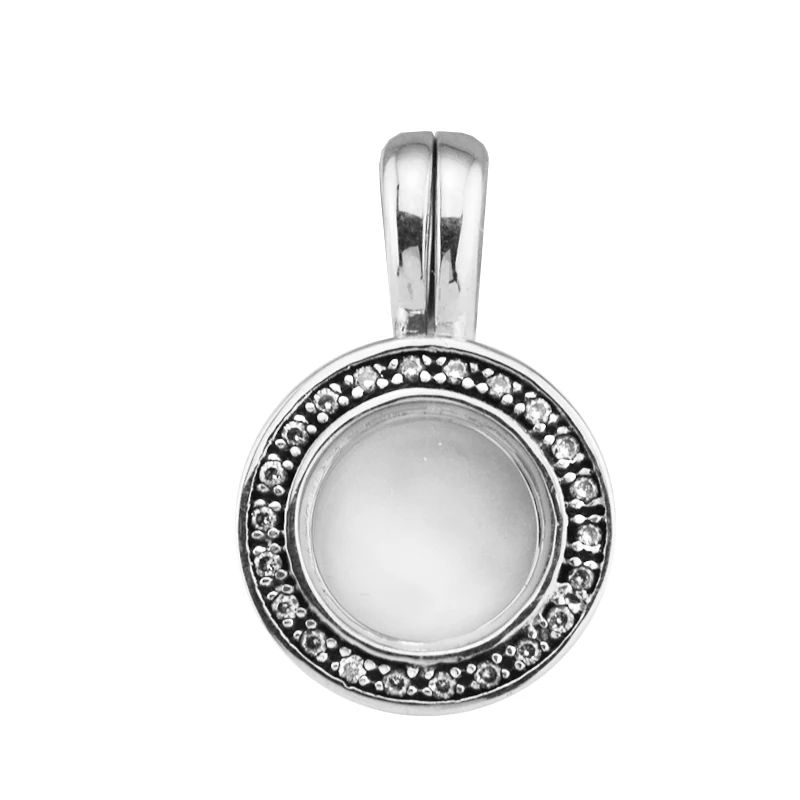 Серебряный плавающий медальон Clarino CKK кулон и ожерелье прозрачный CZ с внутренними