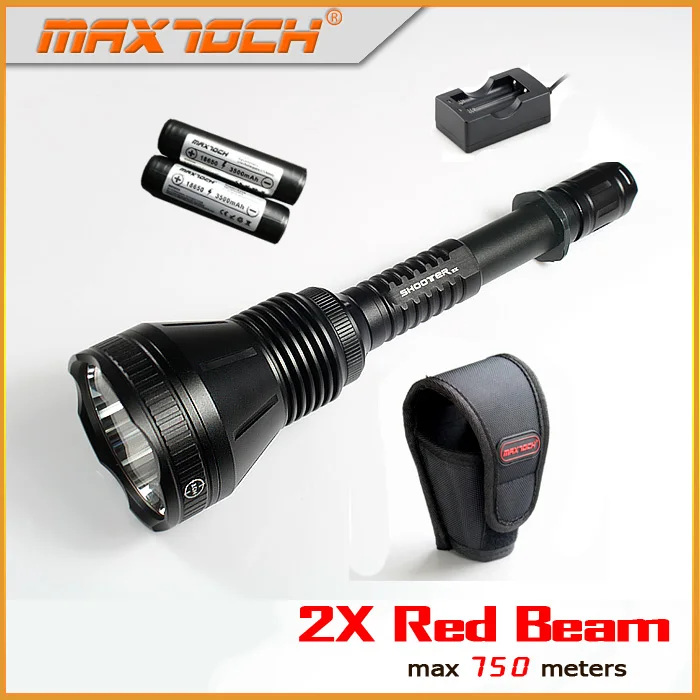 Фиолетовый MAXTOCH Shooter 2X красный луч 750 м+ расстояние, 270lm, красный светодиодный Дальний Красный светильник, ночной охотничий фонарь - Цвет: Фиолетовый