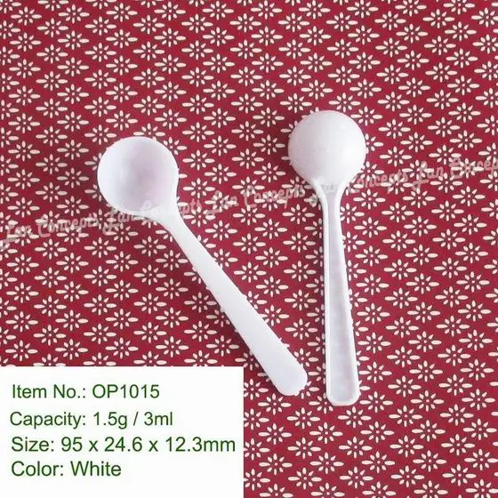 3ml OP1015 50 шт./лот, мерная пластиковая ложка из полипропилена 0,25 г 0,5 мл 0,85 г 1,7 мл 1,5 г 3 мл 5 г 9 мл 20 г 40 мл 25 г 50 мл на выбор - Цвет: 3ml OP1015