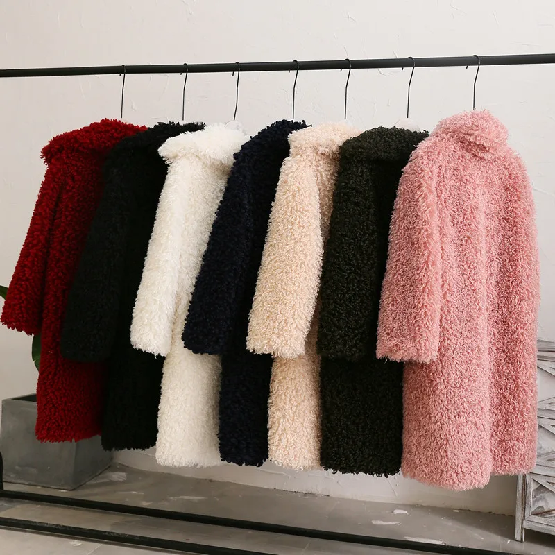 Женское плотное пальто и куртки из овечьей шерсти 2018 зимняя плотная верхняя