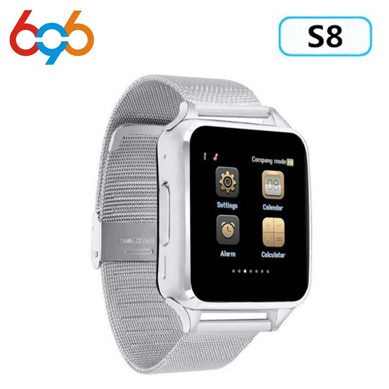 Смарт часы S8 металлические Bluetooth Подключение Android телефон Поддержка сим карты TF