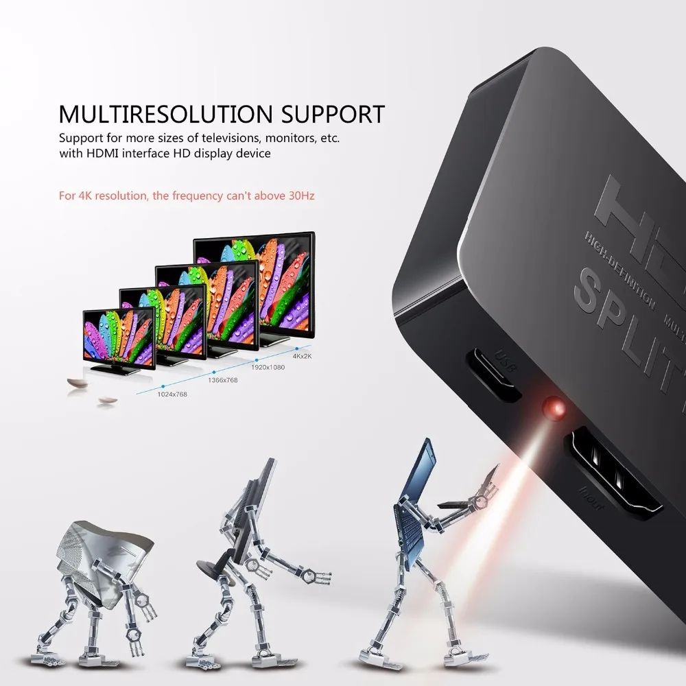 1080 P 3D Mini 2 Порты и разъёмы HDMI Splitter Switcher 1x2 1 в из распределитель hdmi сплиттер для HDTV PS3