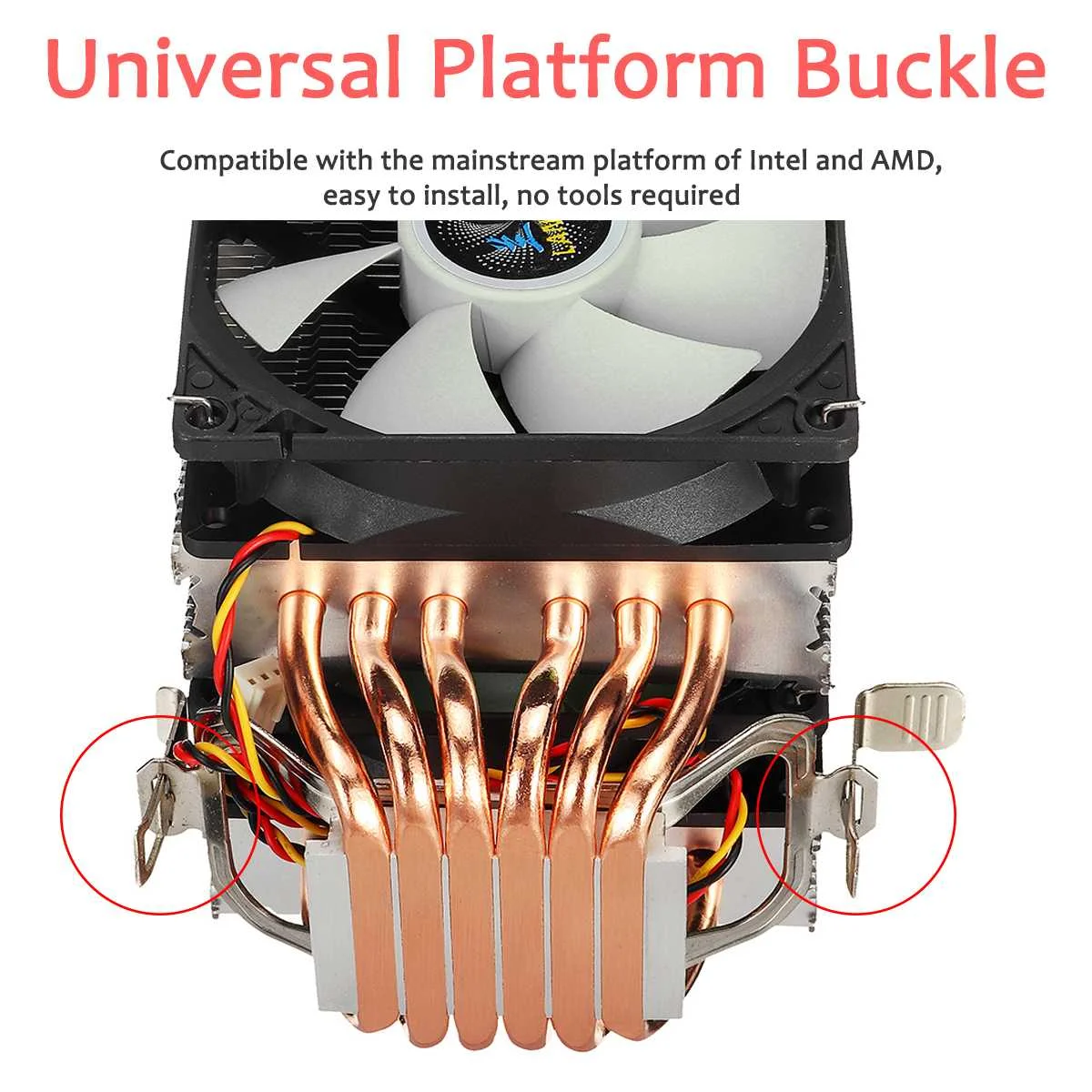 LGA 2011 X79 X99 CPU Cooler 6 медных тепловых труб 2Fan Тихий радиатор охлаждения для AMD